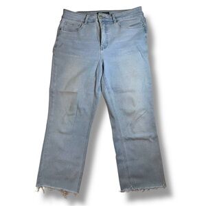 ROYALTY FOR ME women’s vintage stretch high rise crop pale blue stretch jeans